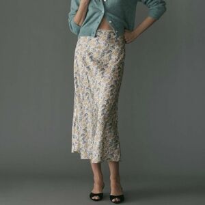 Doen Elowen Silk Skirt Bleu Wildflower Thicket